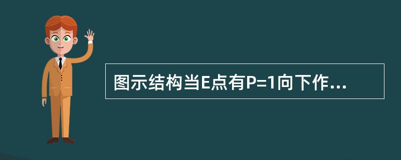 图示结构当E点有P=1向下作用时，B截面产生逆时针转角，则当A点有图示荷载作用时