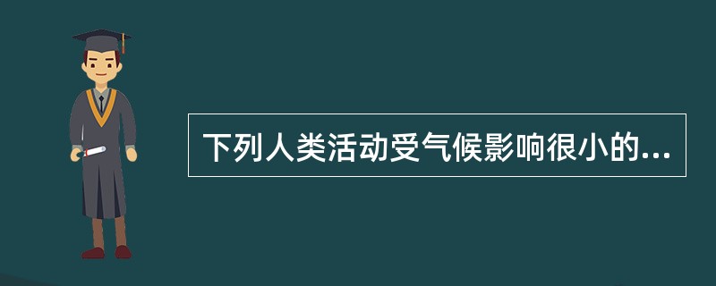 下列人类活动受气候影响很小的是（）