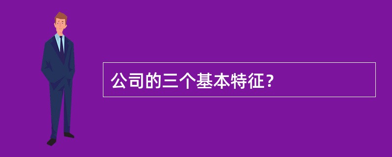 公司的三个基本特征？