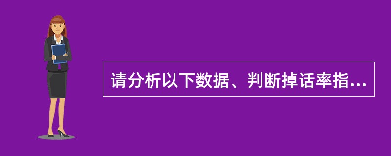 请分析以下数据、判断掉话率指标是否正常、并给出相应的问题排查思路。