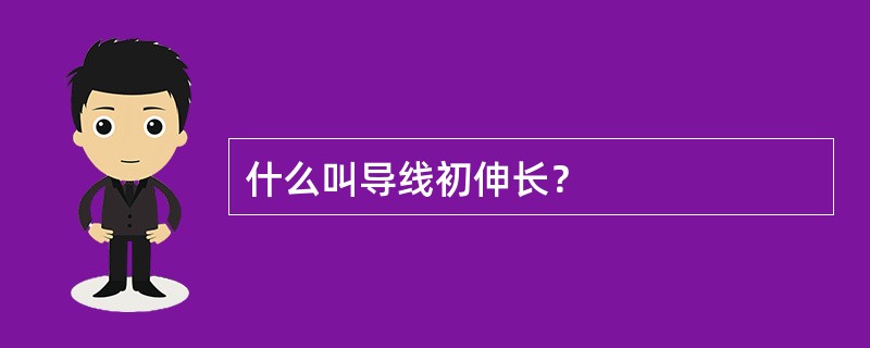 什么叫导线初伸长？