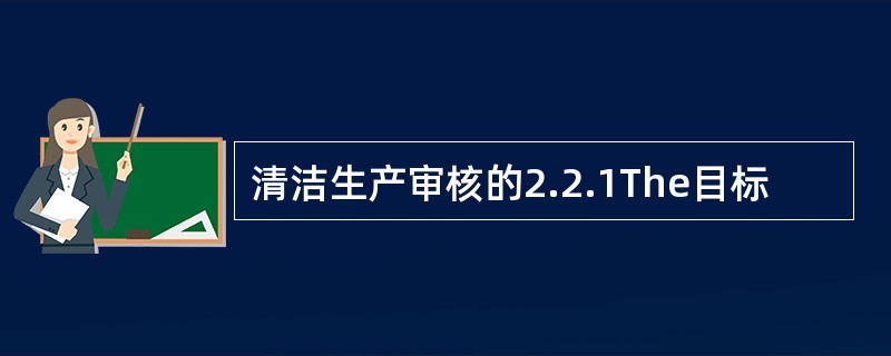 清洁生产审核的2.2.1The目标