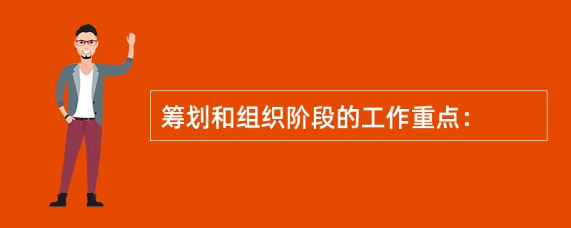 筹划和组织阶段的工作重点：