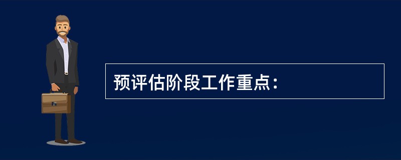 预评估阶段工作重点：