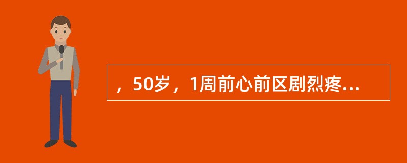 ，50岁，1周前心前区剧烈疼痛，随后心悸、气促，怀疑急性心肌梗死。为确诊最有帮助