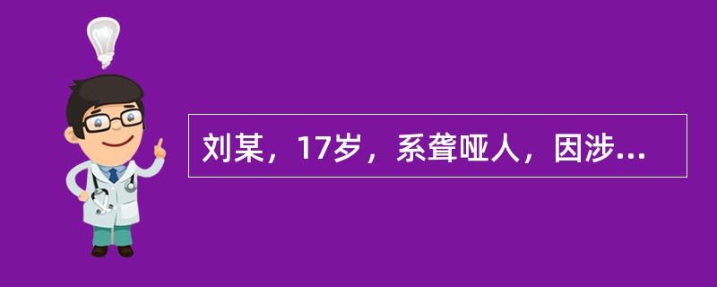 刘某，17岁，系聋哑人，因涉嫌盗窃罪被检察院提起公诉。县人民法院经审查，决定按照