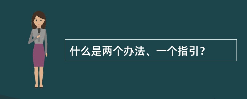 什么是两个办法、一个指引？