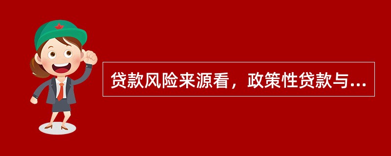 贷款风险来源看，政策性贷款与准政策性贷款、商业性贷款相比，政策性贷款由于有财政补