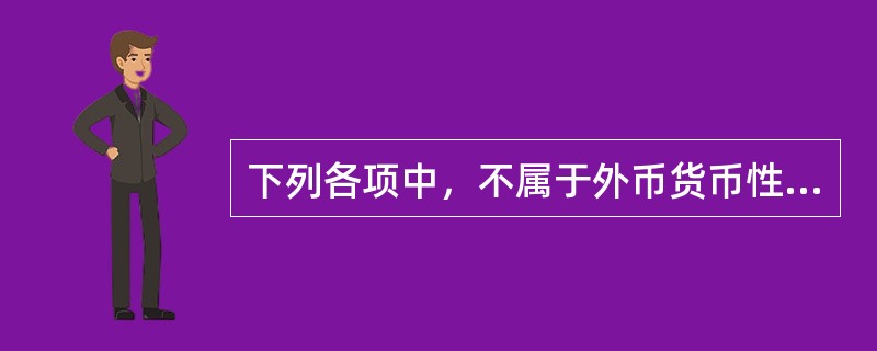 下列各项中，不属于外币货币性项目的有()。