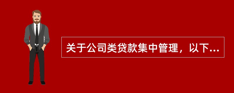 关于公司类贷款集中管理，以下说法错误的是（）。