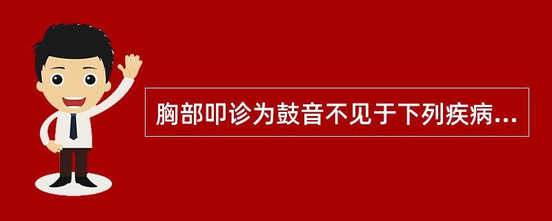 胸部叩诊为鼓音不见于下列疾病（）