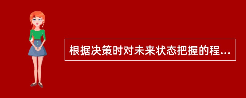 根据决策时对未来状态把握的程度来划分决策问题的类型时，若对未来系统状态不完全把握