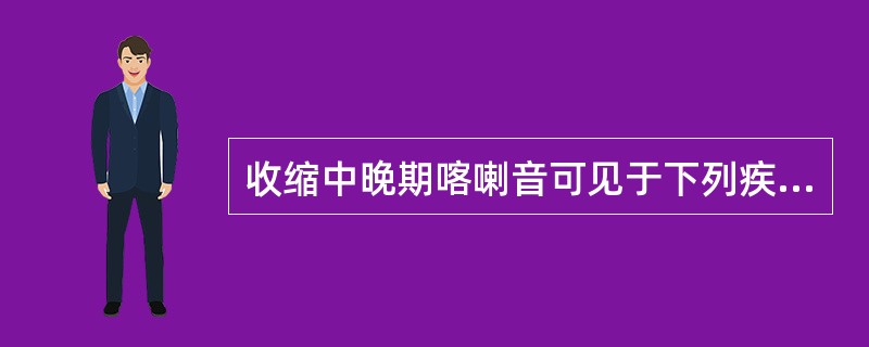 收缩中晚期喀喇音可见于下列疾病中的（）