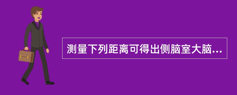 测量下列距离可得出侧脑室大脑半球比率：