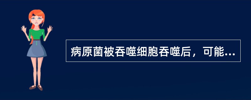 病原菌被吞噬细胞吞噬后，可能的结局有（）