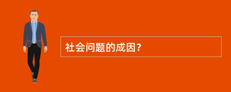 社会问题的成因？