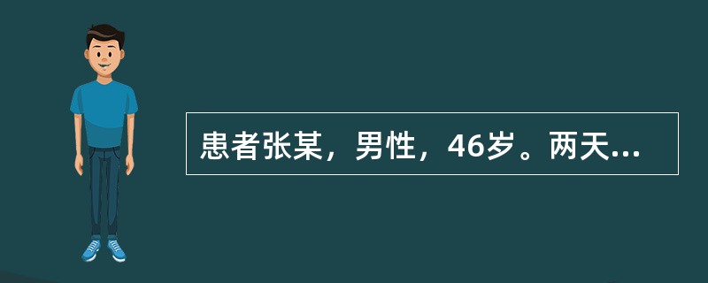 患者张某，男性，46岁。两天前突然出现喘急胸闷，咳嗽，咳痰稀薄而白，恶寒，头痛，