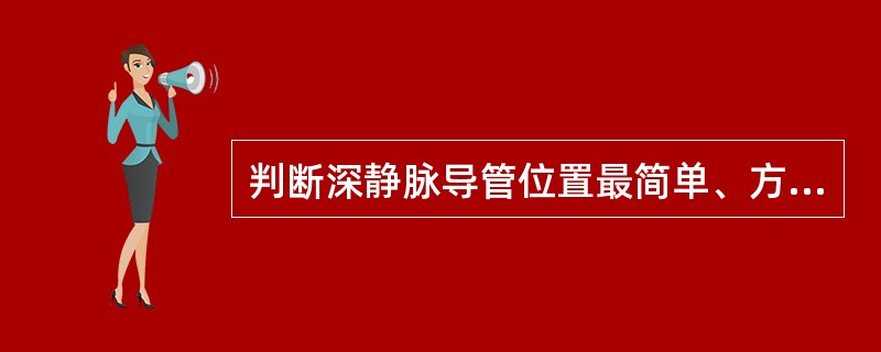 判断深静脉导管位置最简单、方便的是（）