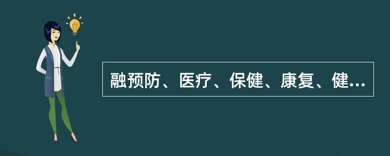 融预防、医疗、保健、康复、健康教育、计划生育技术服务功能等为一体的，有效、经济、