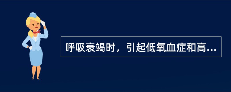 呼吸衰竭时，引起低氧血症和高碳酸血症的主要原因是：（）