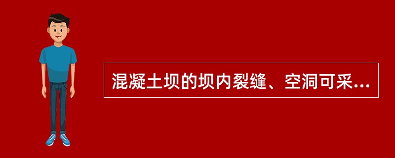 混凝土坝的坝内裂缝、空洞可采用（）。