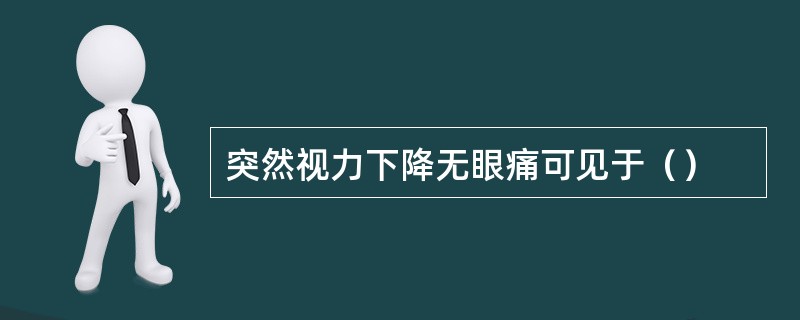 突然视力下降无眼痛可见于（）