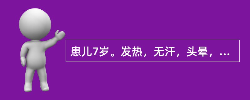 患儿7岁。发热，无汗，头晕，头痛，鼻塞，身重困倦，胸闷泛恶，口渴心烦，食欲不振，