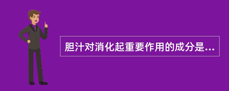 胆汁对消化起重要作用的成分是（）