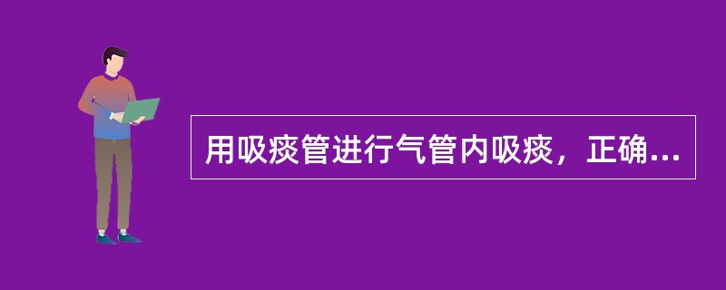 用吸痰管进行气管内吸痰，正确的方法是（）。