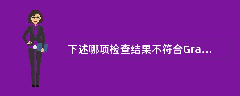 下述哪项检查结果不符合Graves病的诊断？（）