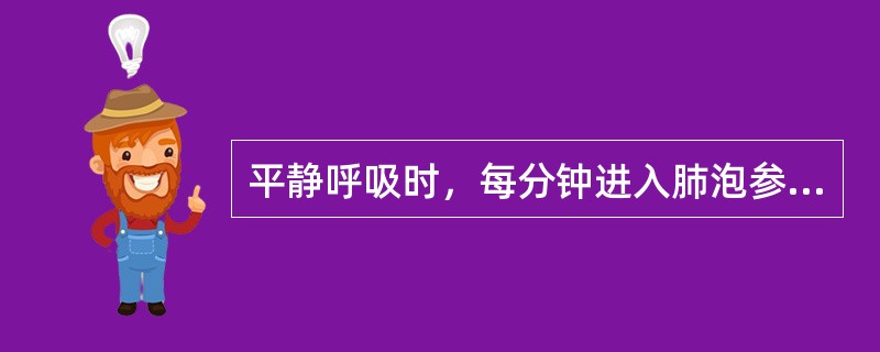 平静呼吸时，每分钟进入肺泡参与气体交换的气体量称为每分钟肺通气量。（）