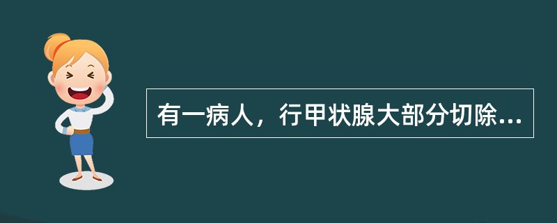 有一病人，行甲状腺大部分切除术后，进流食时出现呛咳，发言低沉，但不嘶哑，可能是（