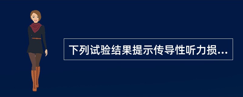 下列试验结果提示传导性听力损失的是（）。