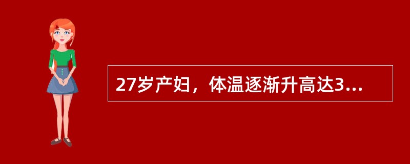 27岁产妇，体温逐渐升高达38.5℃以上，随后出现面色潮红、胸闷、脉搏增快，呼吸