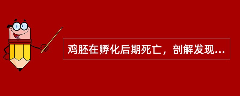 鸡胚在孵化后期死亡，剖解发现其气室偏小，一般是由于孵化湿度过低所致。