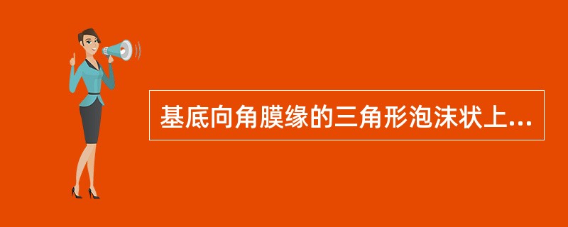 基底向角膜缘的三角形泡沫状上皮角化斑（）