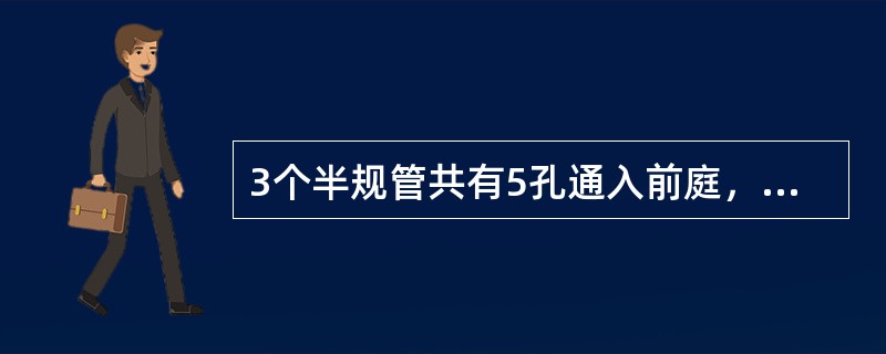 3个半规管共有5孔通入前庭，其中2个合成总脚，它们是（）。