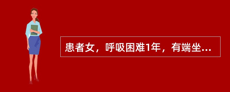 患者女，呼吸困难1年，有端坐呼吸发生，咳血性痰，伴乏力。查体可能出现的体征是（）