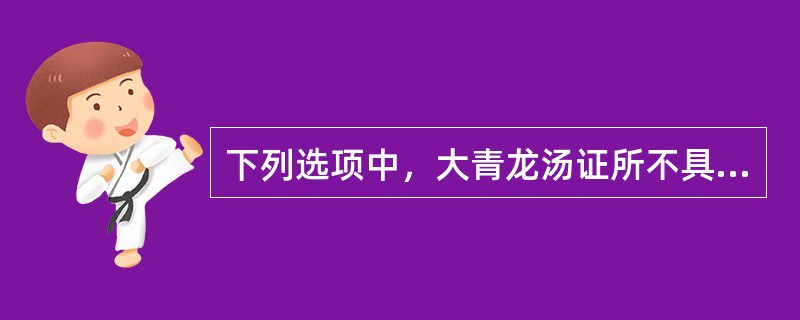 下列选项中，大青龙汤证所不具有的是（）