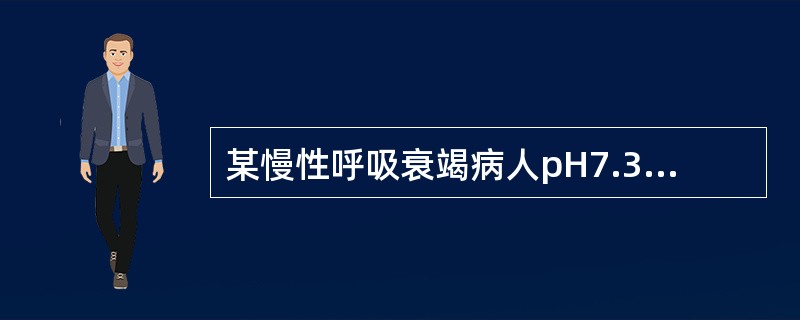 某慢性呼吸衰竭病人pH7.3，PaCO260mmHg，PaO250mmHg，除改