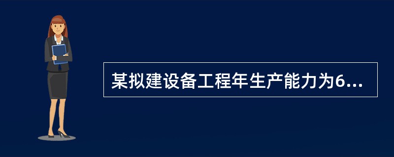 某拟建设备工程年生产能力为600万吨，与其同类型的某已建项目年生产能力为250万