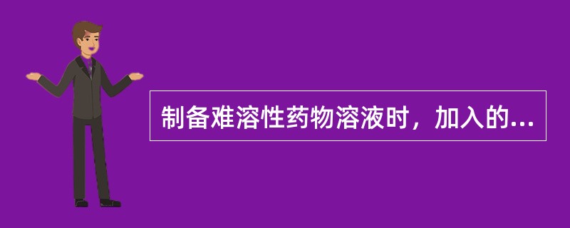 制备难溶性药物溶液时，加入的吐温的作用是