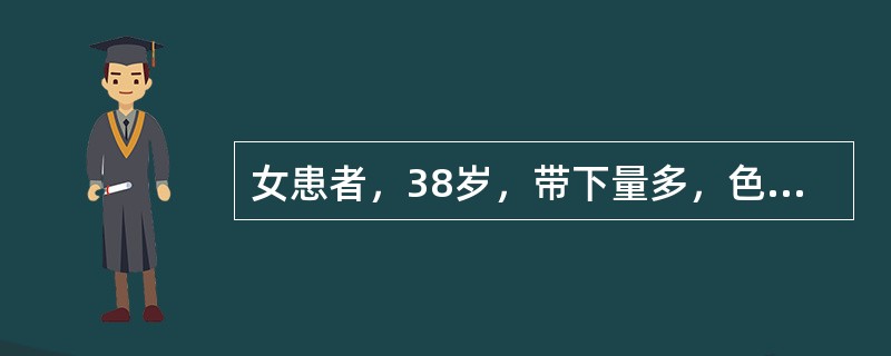 女患者，38岁，带下量多，色白质粘，倦怠乏力，纳少便溏，舌淡，苔薄白，脉缓。1周