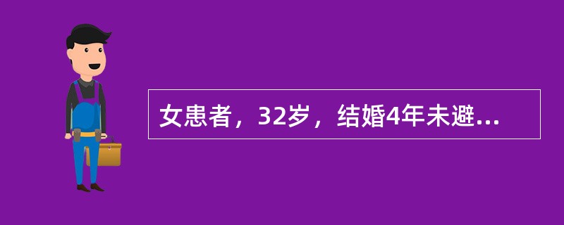 女患者，32岁，结婚4年未避孕未孕，形体肥胖，月经40～6天一行，量少，面色光白