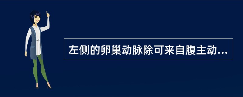 左侧的卵巢动脉除可来自腹主动脉，还可来自（）