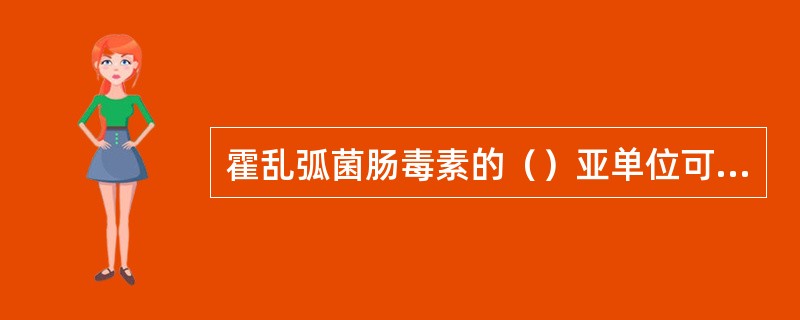 霍乱弧菌肠毒素的（）亚单位可与小肠粘膜上皮细胞结合，使毒素分子变构.