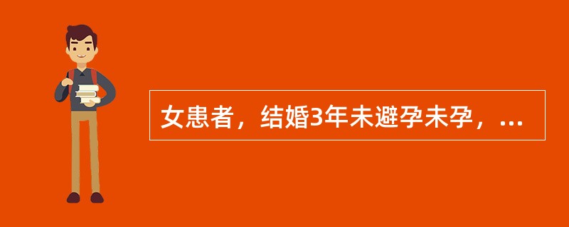 女患者，结婚3年未避孕未孕，月经周期基本正常，量少色红，无血块，形体消瘦，腰腿痠