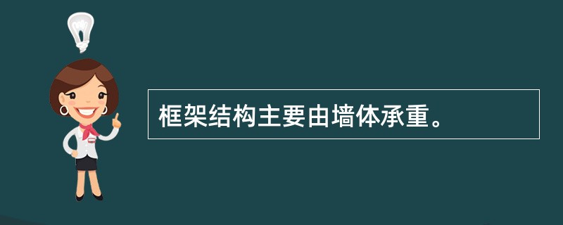 框架结构主要由墙体承重。