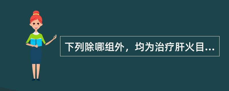 下列除哪组外，均为治疗肝火目赤肿痛的药组（）