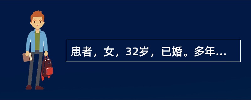 患者，女，32岁，已婚。多年不孕，形体肥胖，经行延后，甚则闭经，带下量多，质黏腻